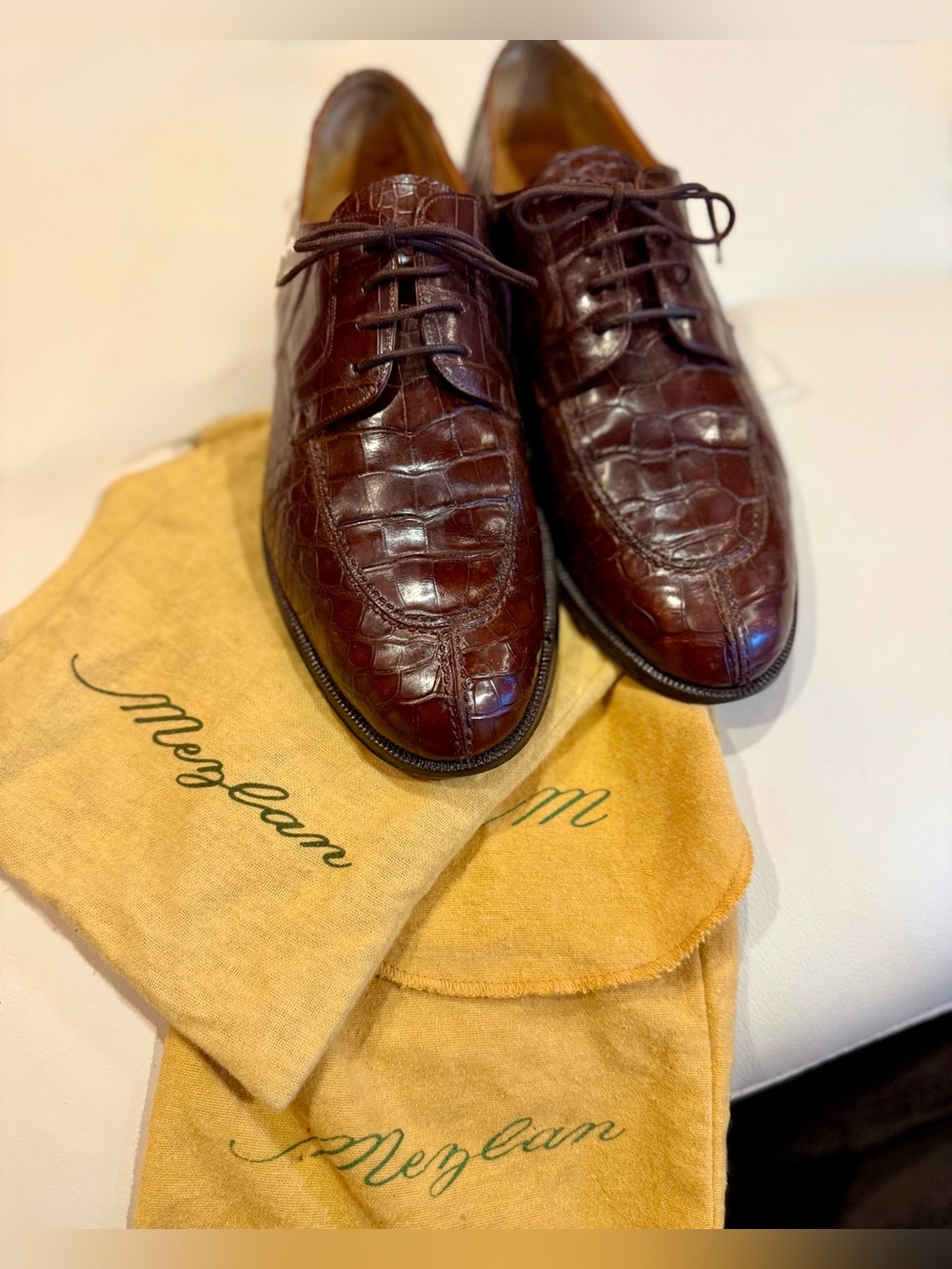 Mezlan brown Genuine Alligator Princeton Oxford lace up shoes- men’s size 11 1/2